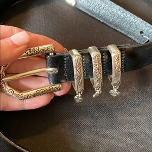 Brighton black belt with silver buckle